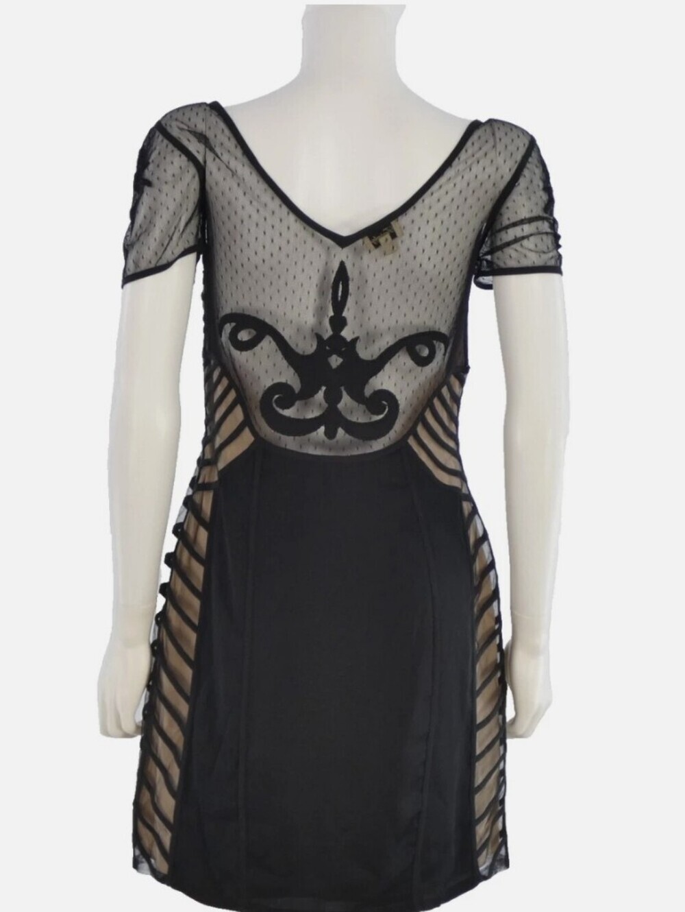 TEMPERLEY LONDON VINTAGE RUNAWAY LITTLE BLACK DRESS MESH SIZE SMALL - Picture 3 of 16